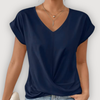 ARIA™ | Draperet V-udskåret Bluse – Feminin Lethed & Skulpturelt Snit ✨