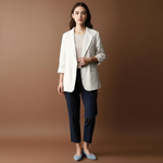 ALENA™ | Hørblazer – Skulpturelt Snit & Tidløst Silhouette ✨