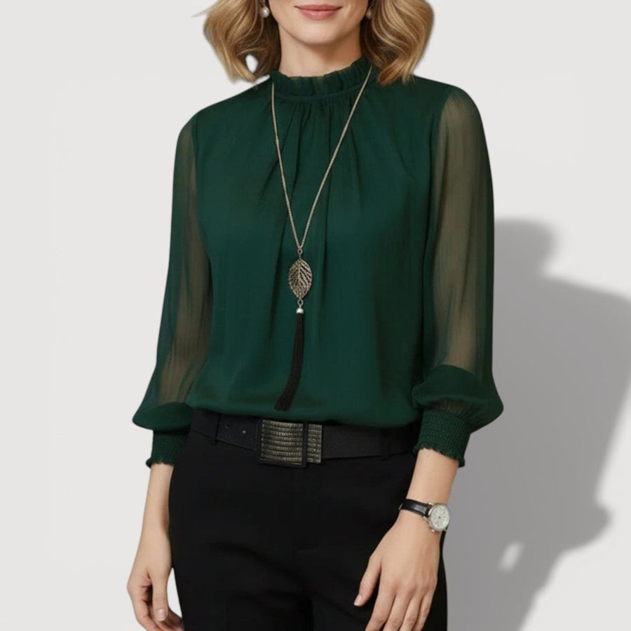 JYANA™ | Elegant Bluse – Feminin Lethed & Skulpturelt Snit ✨