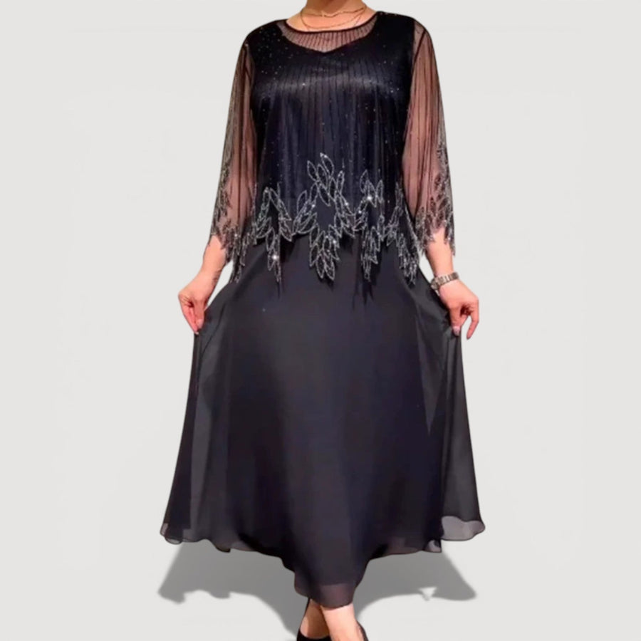 DORIS™ | Elegant Midikjole – Skulpturelt Snit & Tidløst Feminint Udtryk ✨