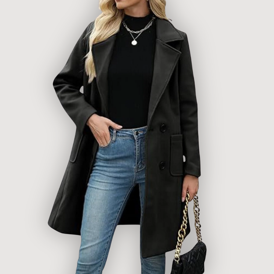 RAELYN™ | Chic Lang Frakke – Skulpturelt Snit & Tidløst Silhouette ✨