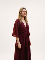 Marta™ | Chiffonkjole med V-hals – Elegant Fald & Feminin Stil ✨