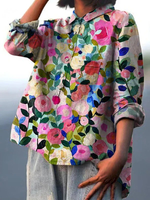 Leah™ | Blomstret Linnedskjorte – Let, Feminin & Tidløs ✨