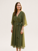 Marta™ | Chiffonkjole med V-hals – Elegant Fald & Feminin Stil ✨