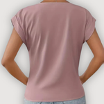 ARIA™ | Draperet V-udskåret Bluse – Feminin Lethed & Skulpturelt Snit ✨
