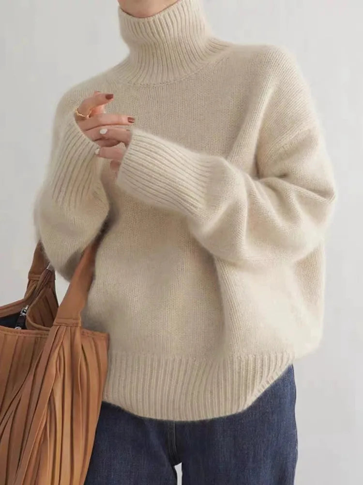 ISABELLA™ | Kashmir Sweater Med Høj Hals – Materiale-Integritet & Skandinavisk Komfort ✨