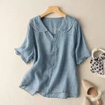 ADÈLE™ | Hørbluse – Feminin Lethed & Skulpturelt Snit ✨