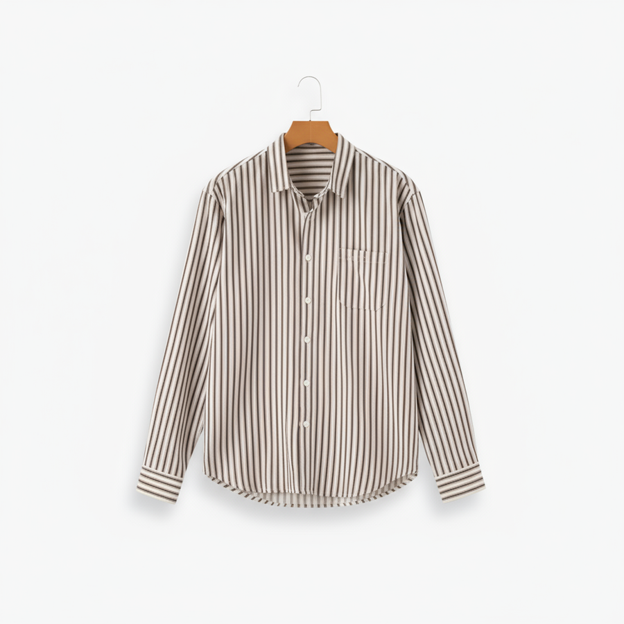 PALERMO™ | Stribet Hørskjorte – Skulpturelt Snit & Tidløst Udtryk ✨